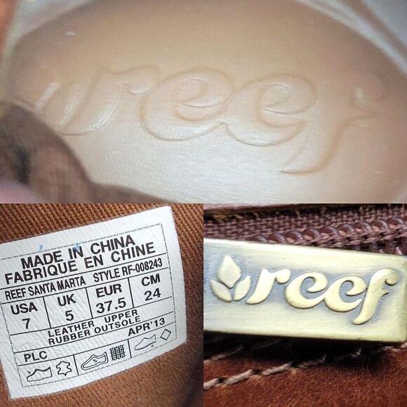 Reef Santa Marta Leather Tapestry Tall Boots 7 Brown Multicolor Western Festival - Picture 3 of 13